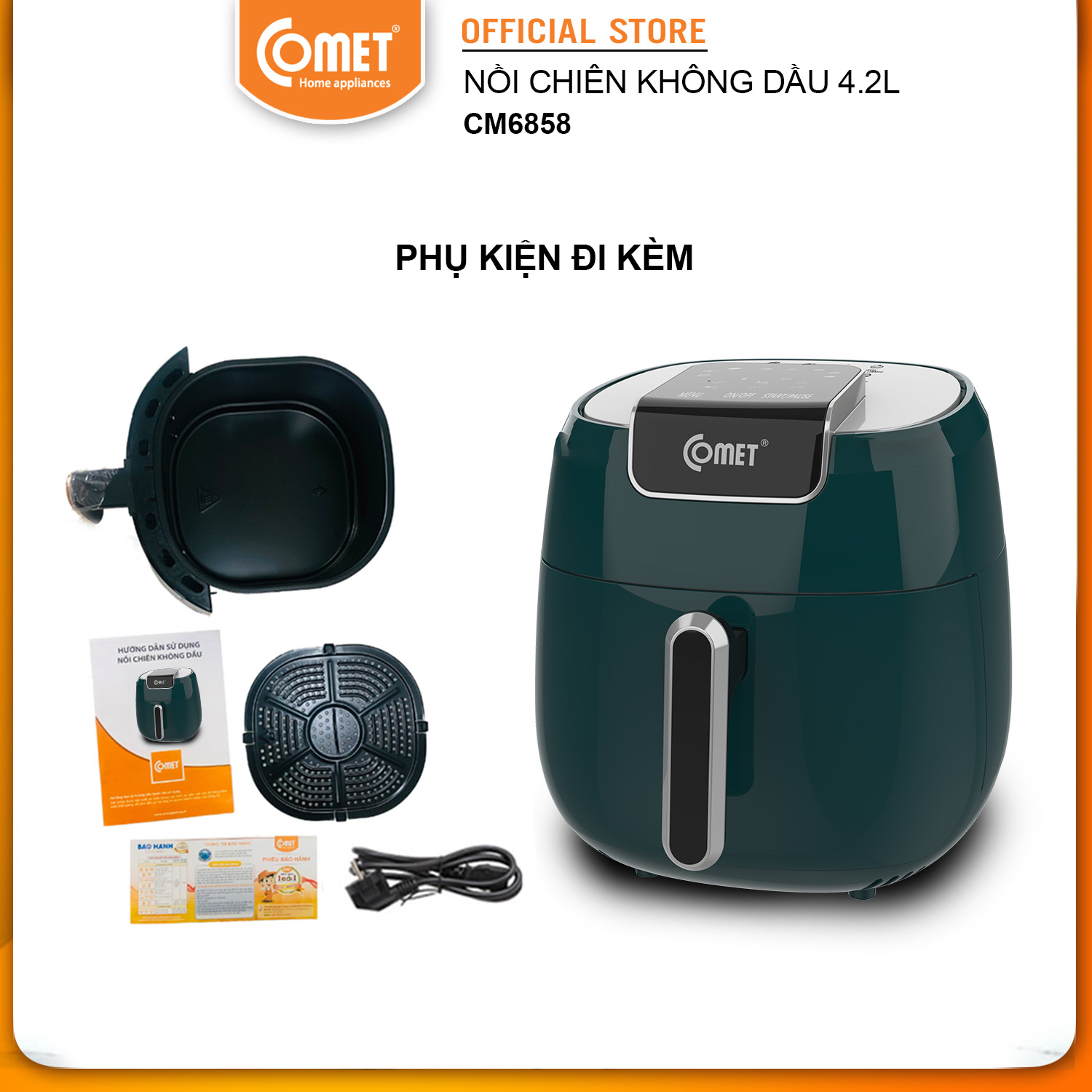 Nồi Chiên Không Dầu Comet CM6858 4.2L - Hàng Chính Hãng