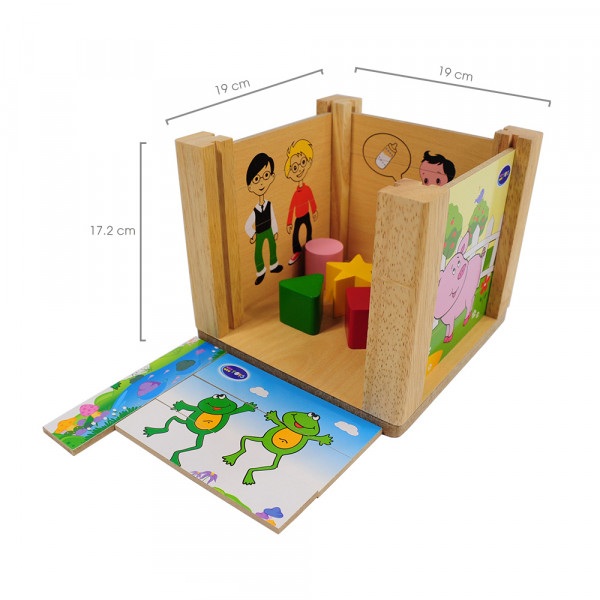 Đồ chơi xếp hình thả khối cho bé, Hộp xếp hình thả khối - Đồ chơi gỗ Winwintoys