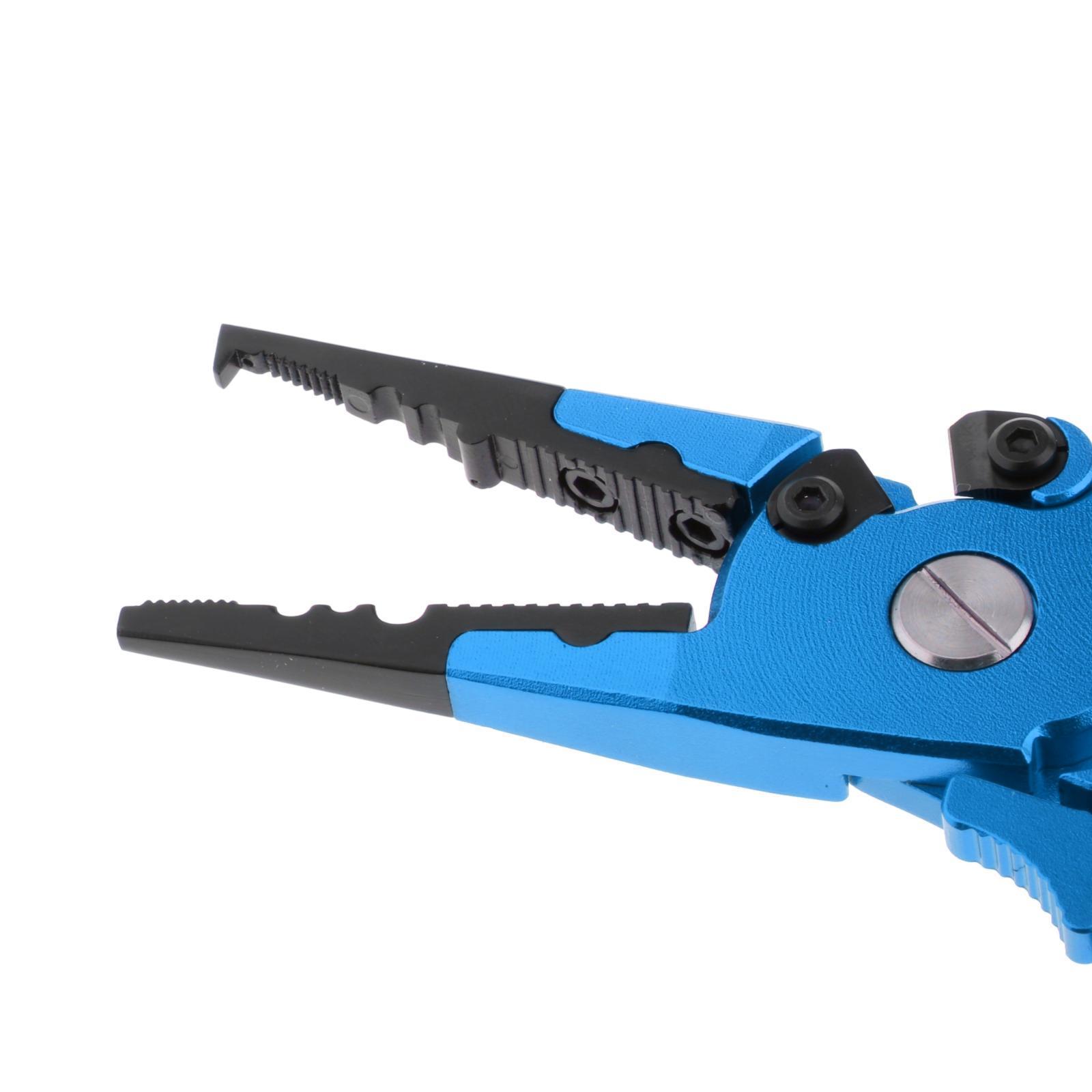 Fishing Pliers Braid Line Cutter Fish Lip Hook Remover with Lanyard Blue