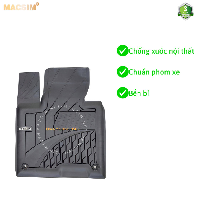 Thảm lót sàn ô tô nhựa TPE Silicon KIA Sportage 2022 + Black Nhãn hiệu Macsim