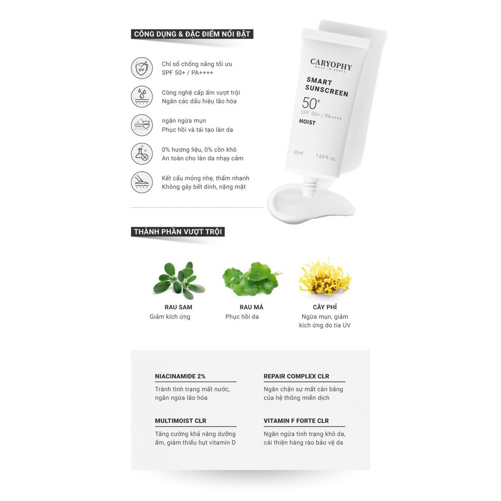 Kem chống nắng ngừa mụn, giảm thâm, bảo vệ da khỏi tia UV Caryophy Smart Sunscreen 50ml