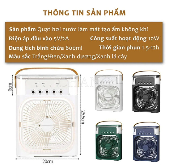 Quạt Hơi Nước Mini, Quạt Phun Sương Mini Tạo Ẩm Làm Mát Để Bàn (Ngẫu Nhiên)