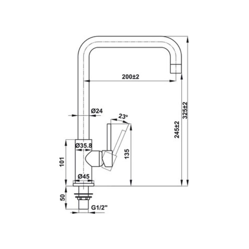 Vòi Rửa Chén Hafele HT21-CC1F245U 577.55.260 - Đồng Mạ Chrome