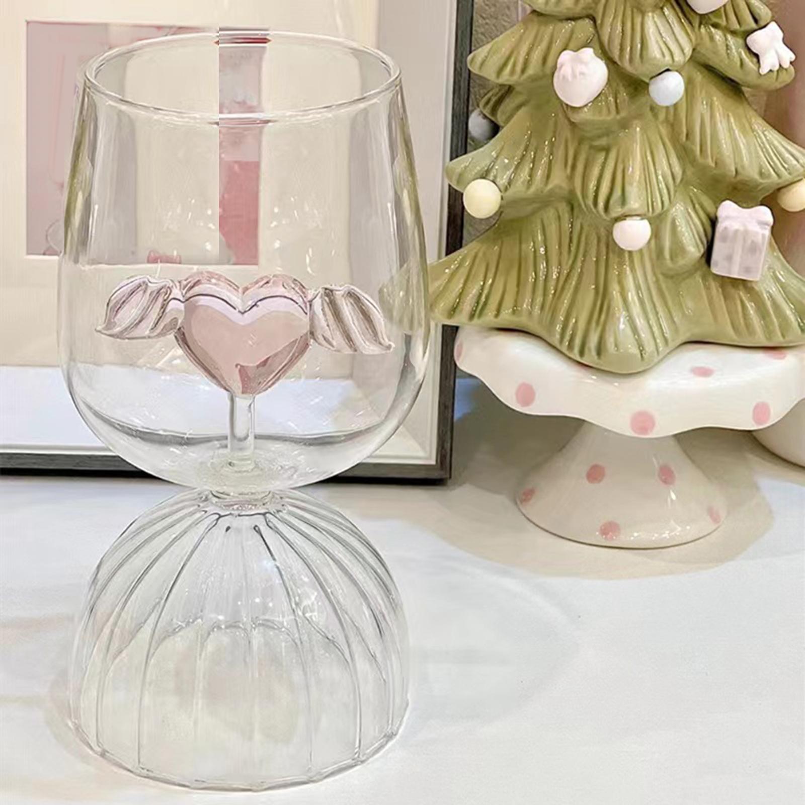 Transparent Wine Glasses Shape Statue for Christmas Birthday