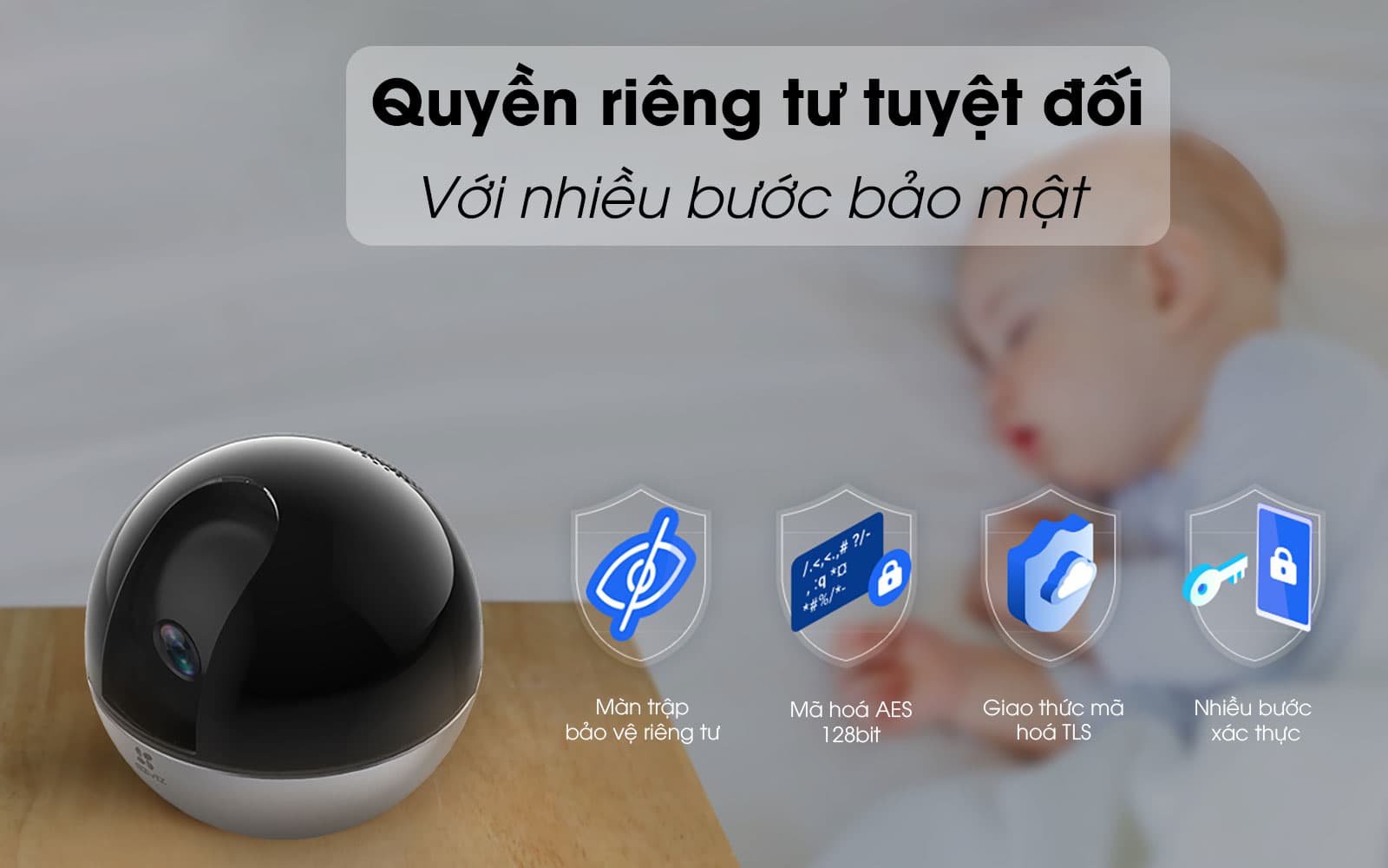 Camera Wifi Ezviz E6 3K-5MP Siêu Nét, Xoay 360 độ, Đàm thoại - Hàng chính hãng