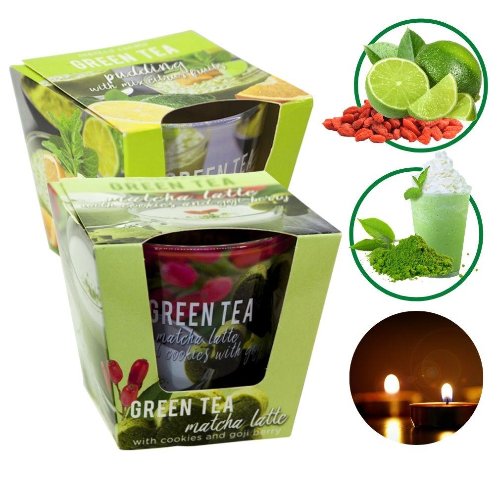 Combo 2 ly nến thơm tinh dầu Bartek Green Tea 115g - matcha trà xanh, nến trang trí, thơm phòng, thư giãn, khử mùi