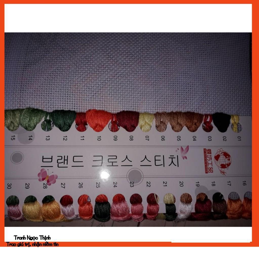 Tranh thêu chữ thập cao cấp đôi công kim sắc DLH-88956- 82x40Cm