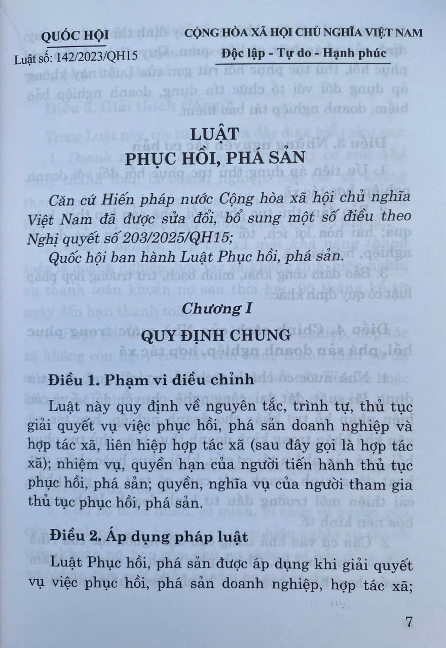 Luật Phục Hồi, Phá Sản Năm 2025