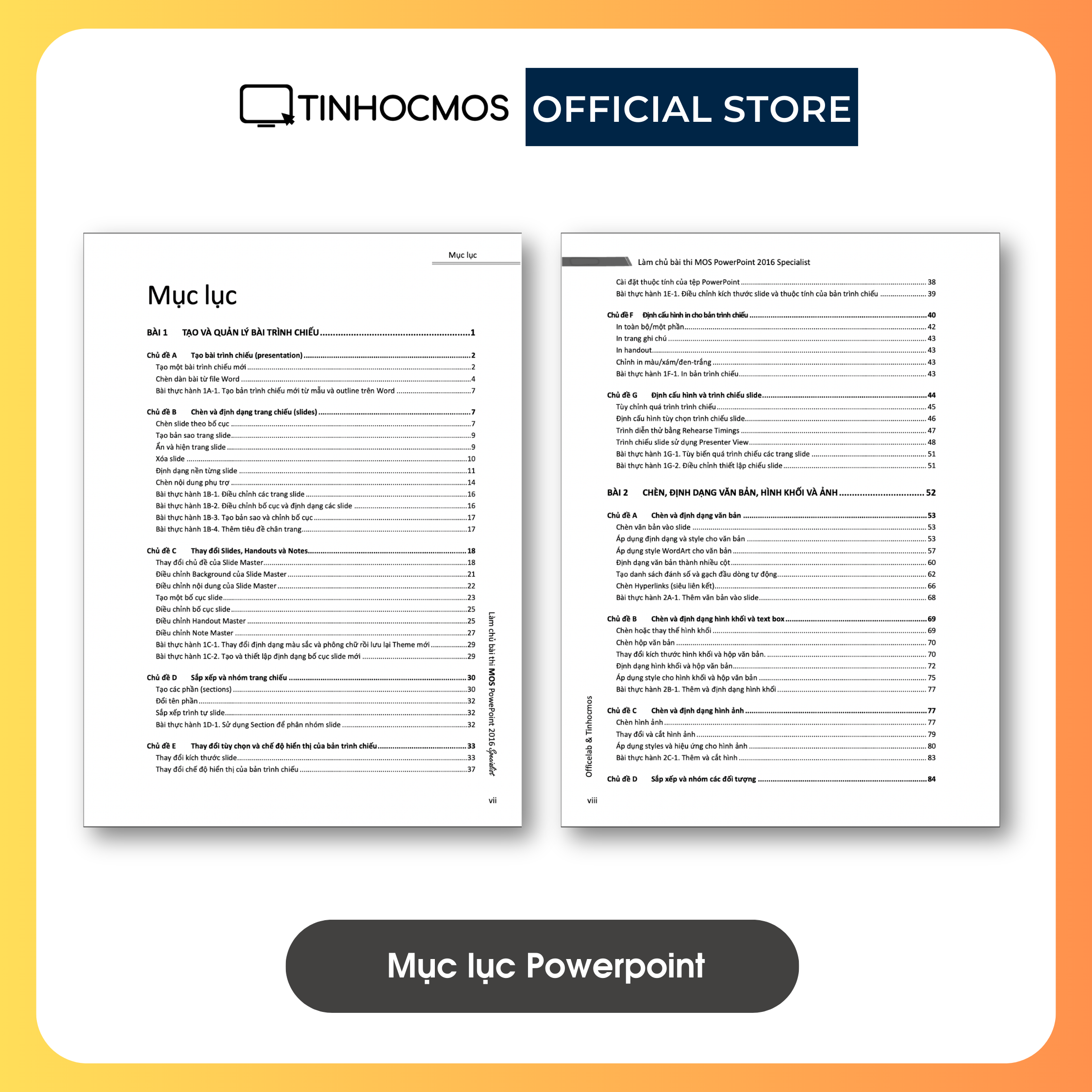 Sách - Combo "Làm Chủ Bài Thi MOS Powerpoint 2016 Specialist" - tinhocmos