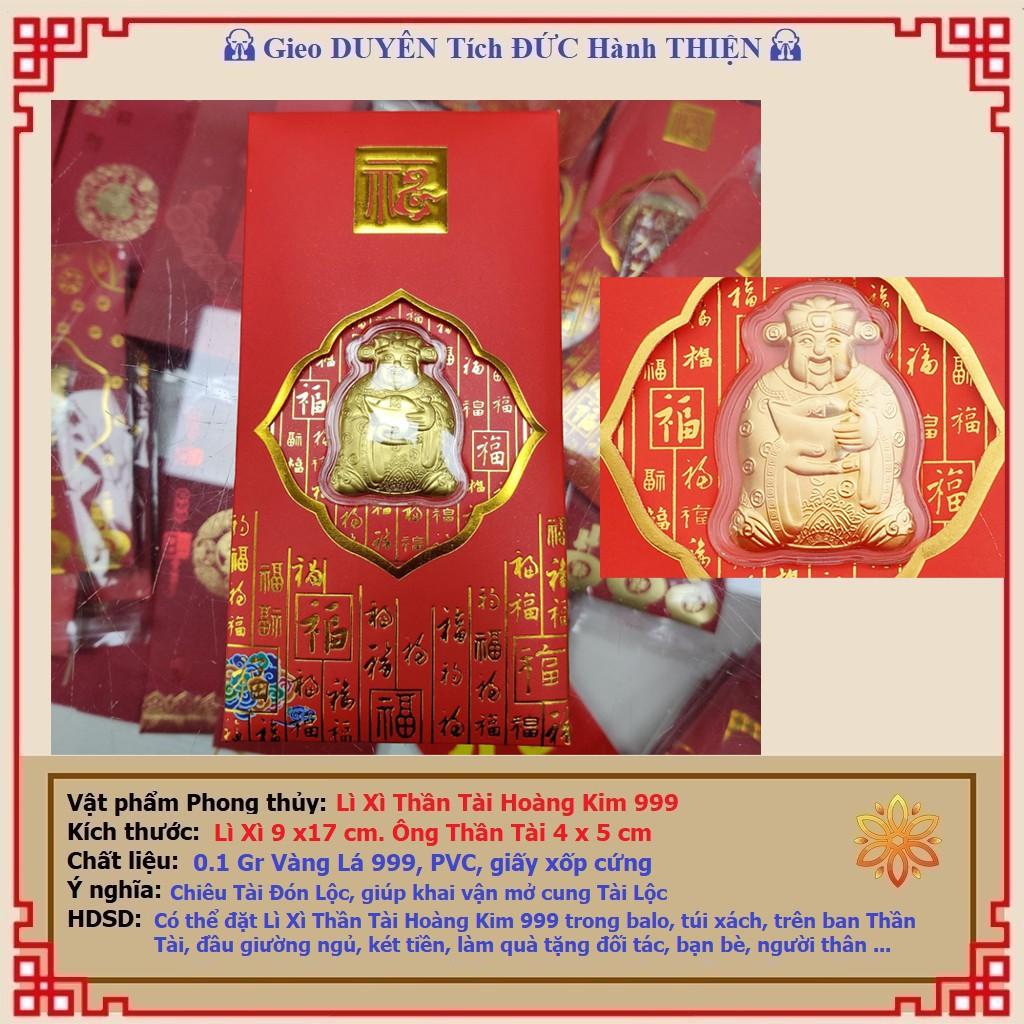 Bao Lì Xì Thần Tài Hoàng Kim 999 cao cấp