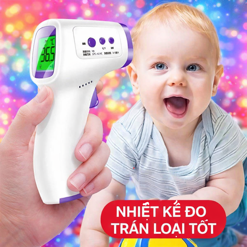Nhiệt Kế Thông Minh Đo Trán Không Tiếp Xúc – An Toàn Cho Bé, Hiển Thị Màu Dễ Nhìn
