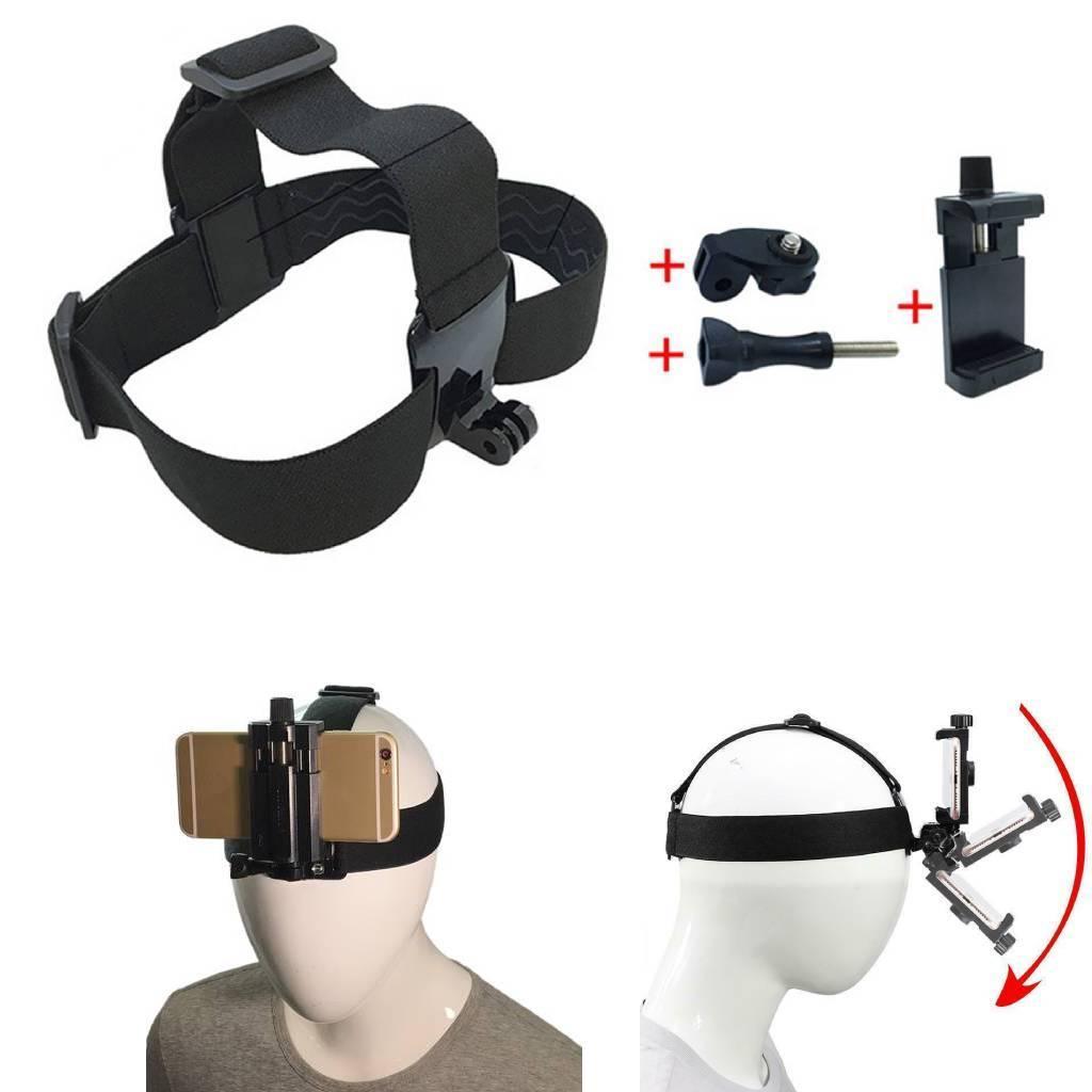 10X Head Strap Mount Phones Holder Head Strap w/ Clip for iPhone Smartphones