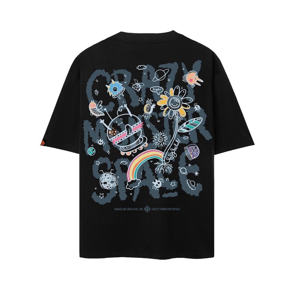 Áo Thun MONSTER Tay Lỡ Unisex Nam/Nữ Đen/Trắng Cổ Tròn - HIGHCLUB