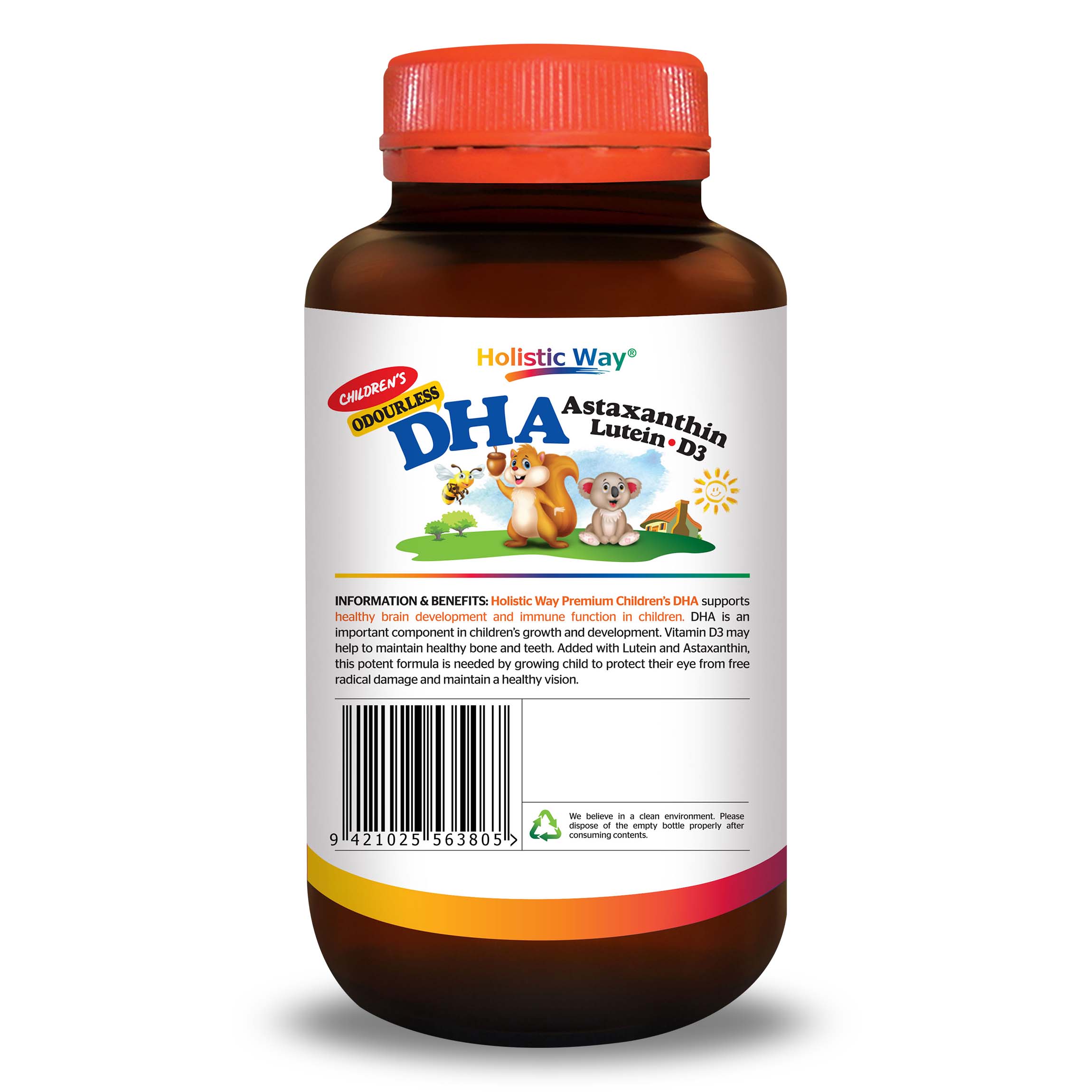 Viên Uống DHA + Lutein Giúp Trẻ Phát Triển Não Bộ Và Xương Toàn Diện Holistic Way Premium Children’s DHA And Lutein