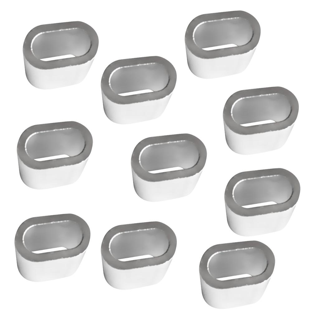 2x10 Piece Aluminium Steel Wire Rope Cable Ferrules Crimping Loop Sleeves 3mm