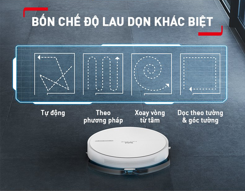 Robot hút bụi lau nhà Tefal RG7447WH - Trắng - Hàng chính hãng