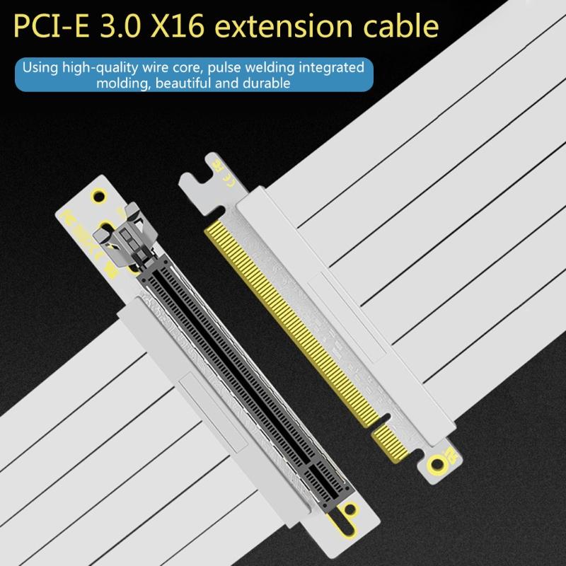 High Speed Graphics Cards PCI Express 16x Flexible Cable Riser Card PCI-E X16 Extension Adapter For GTX, RX series White
