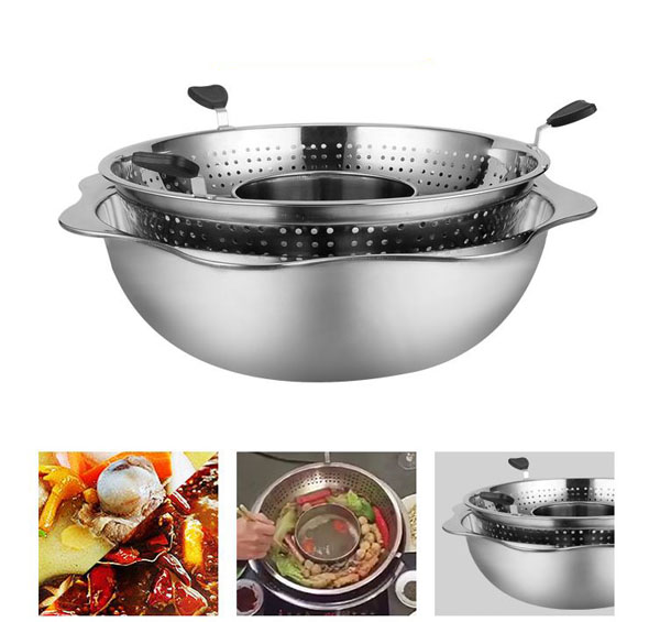 Nồi Lẩu Xoay 2 Tầng Inox 32cm Với Thiết Kế Thông Minh - Cao Cấp - Chắc Chắn - Tiện Dụng Trong Mỗi Gia Đình