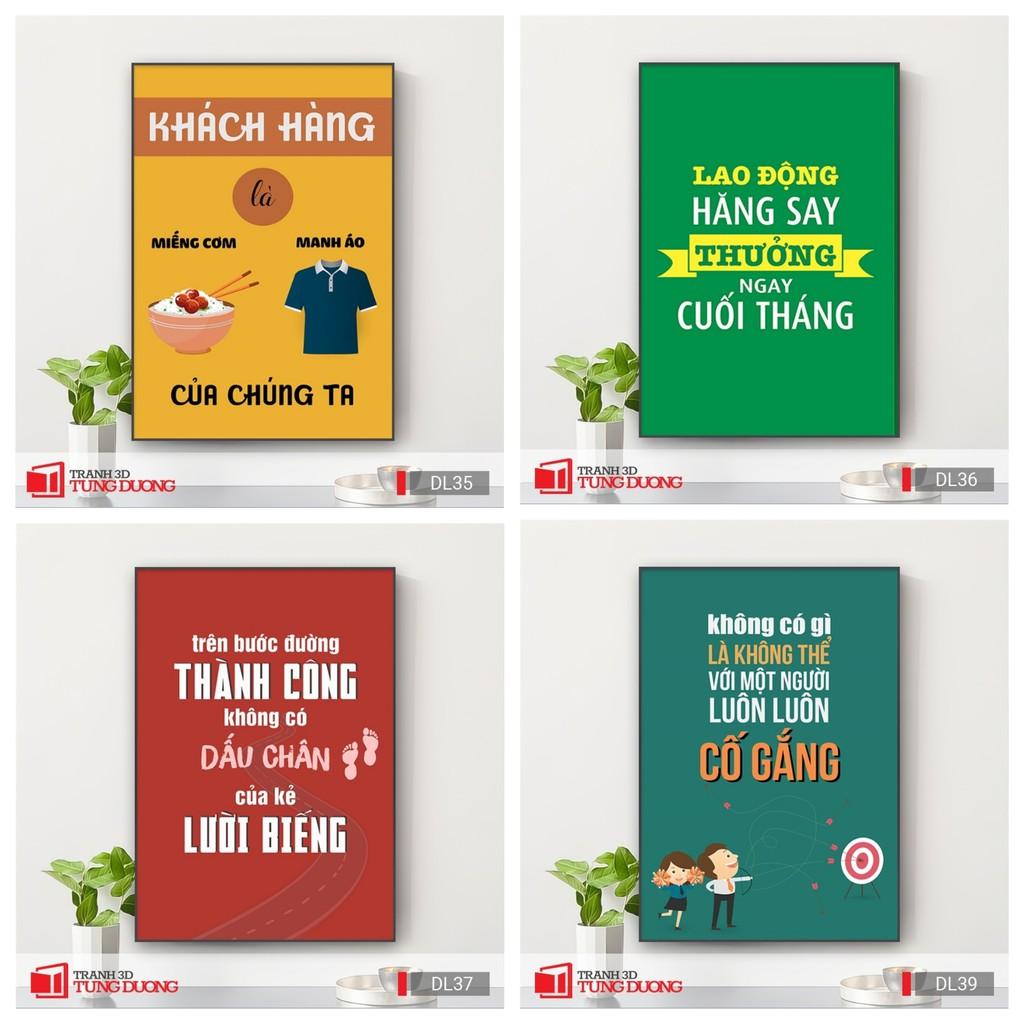 Tranh treo tường động lực văn phòng câu nói slogan truyền cảm hứng, tranh canvas trang trí DL08