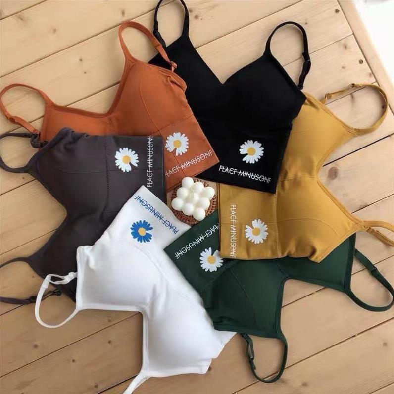 Áo bra tập gym, áo ngực cotton có mút ngực mềm mại hoa cúc 2020 AB/121