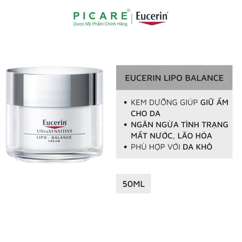 Kem Dưỡng cho Da Khô, Nhạy Cảm Eucerin Lipo Balance Intensive Nourishing (50 ml)