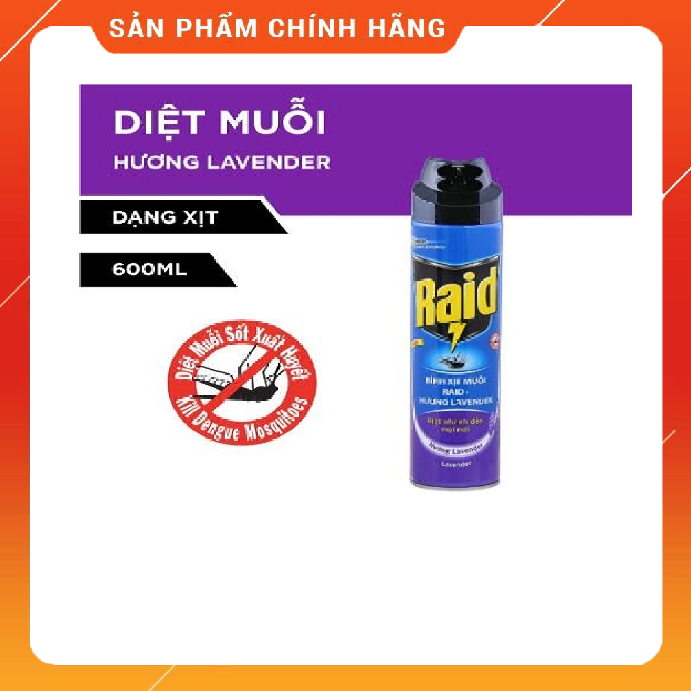 BÌNH XỊT MUỖI RAID 600ML HƯƠNG ĐỦ MÙI HÀNG CHÍNH HÀNG