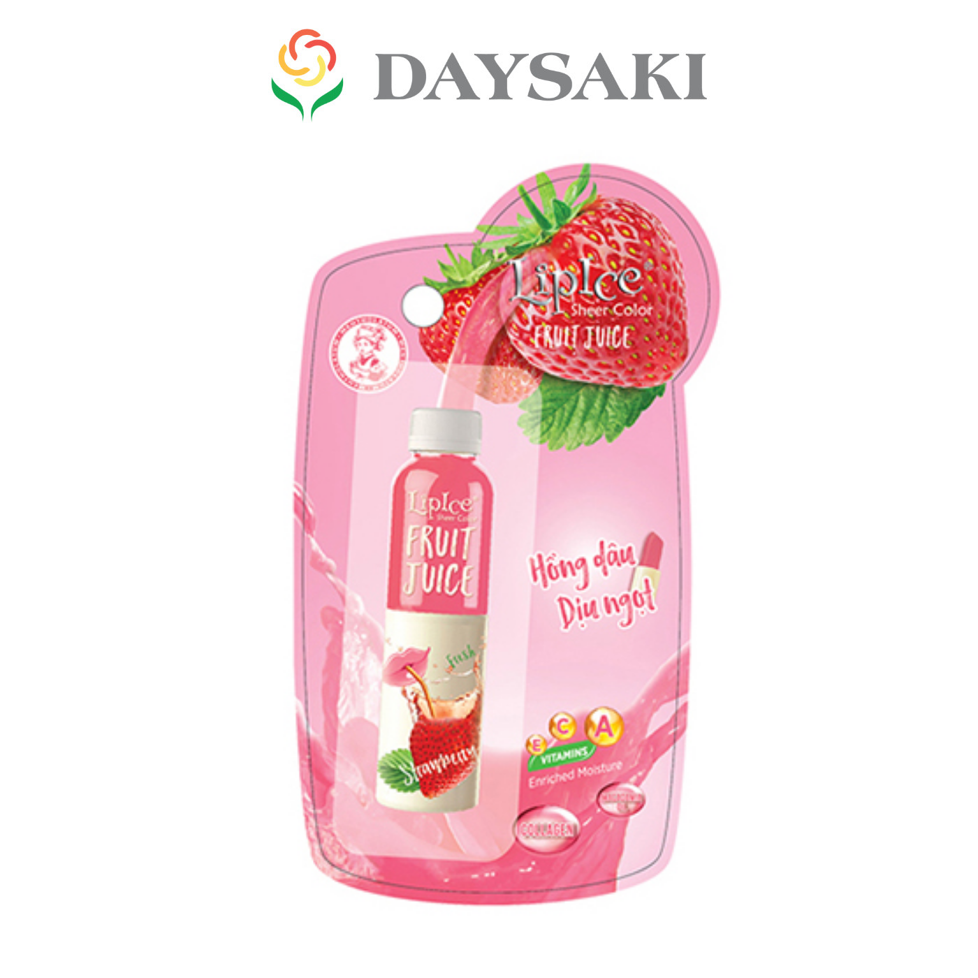 LipIce Son Dưỡng Môi Chiết Xuất Trái Cây Màu Hồng Dâu Sheer Color Fruit Juice 4g