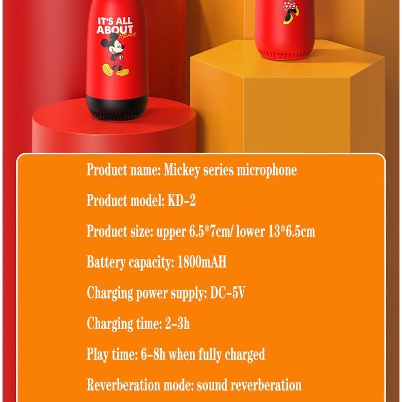 Micro Bluetooth Không Dây Nhỏ Gọn In Hình Mickey Hoạt Hình Disney Hỗ Trợ Hát Karaoke Tất Cả Các Thiết Bị