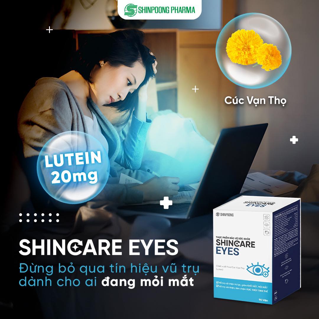 [Hộp 90 viên] Viên Uống SHINCARE EYES - Hỗ trợ cải thiện thị lực, Hỗ trợ giảm các triệu chứng khô mắt, mỏi mắt, nhìn mờ - SHINPOONG PHARMA