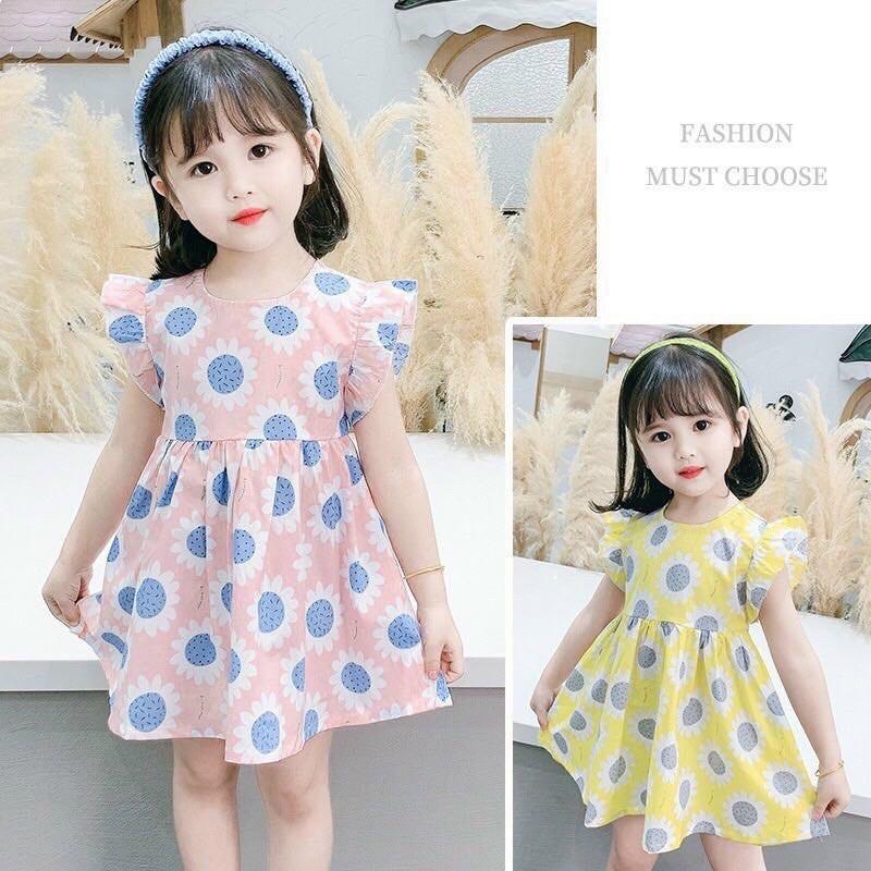 vải thô cotton hoa hướng dương mặt trời mịn mát