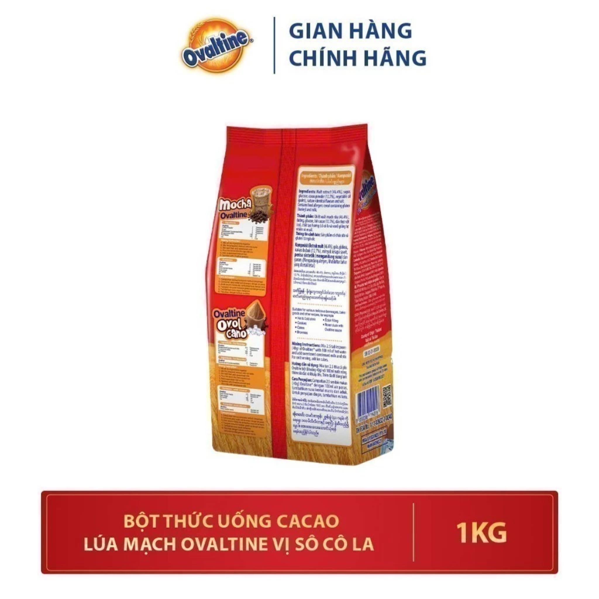 Bột Thức Uống Cacao Lúa Mạch Ovaltine Vị Sô Cô La 1kg