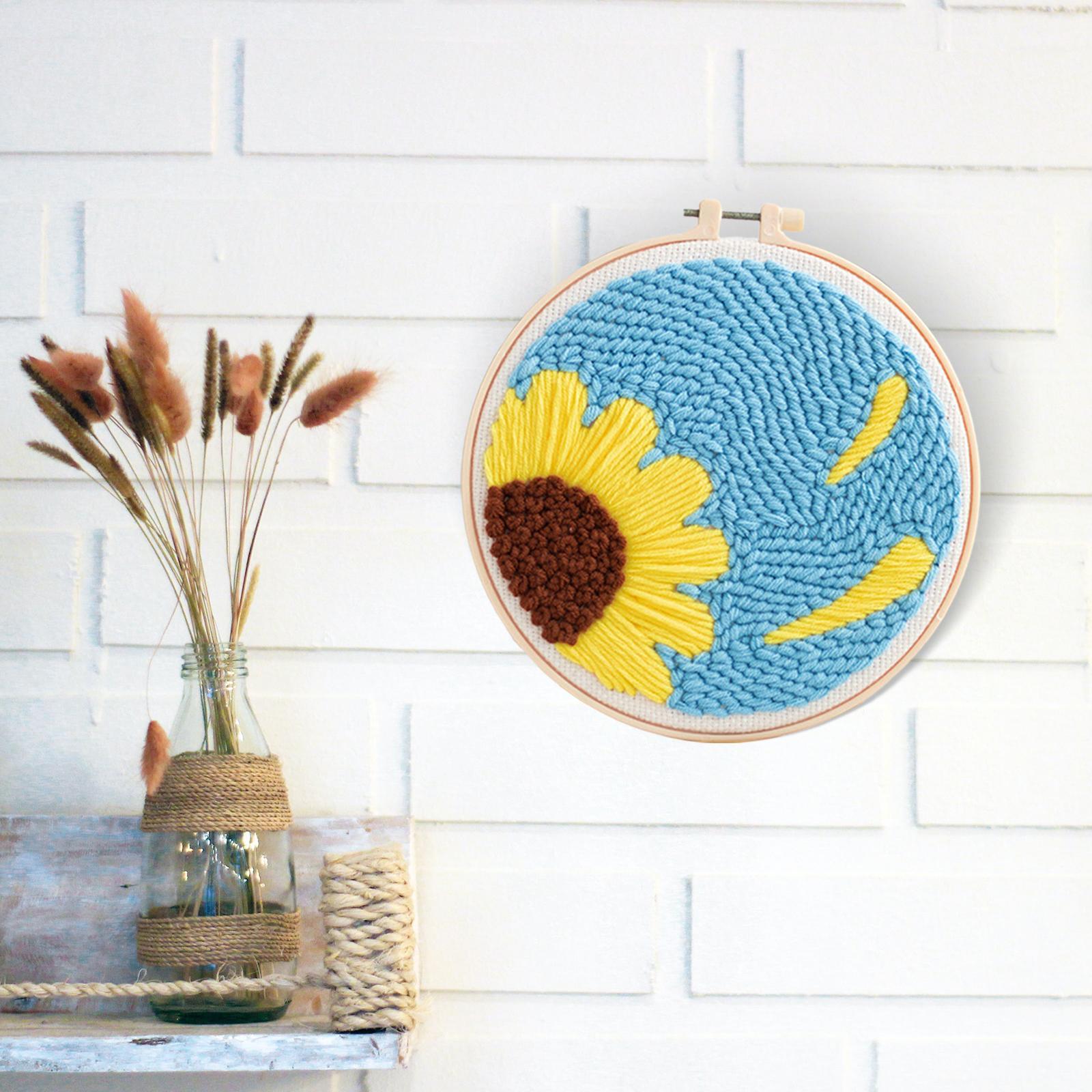 Sewing DIY Beginner Adults Kids Latch Hook Kit Flower