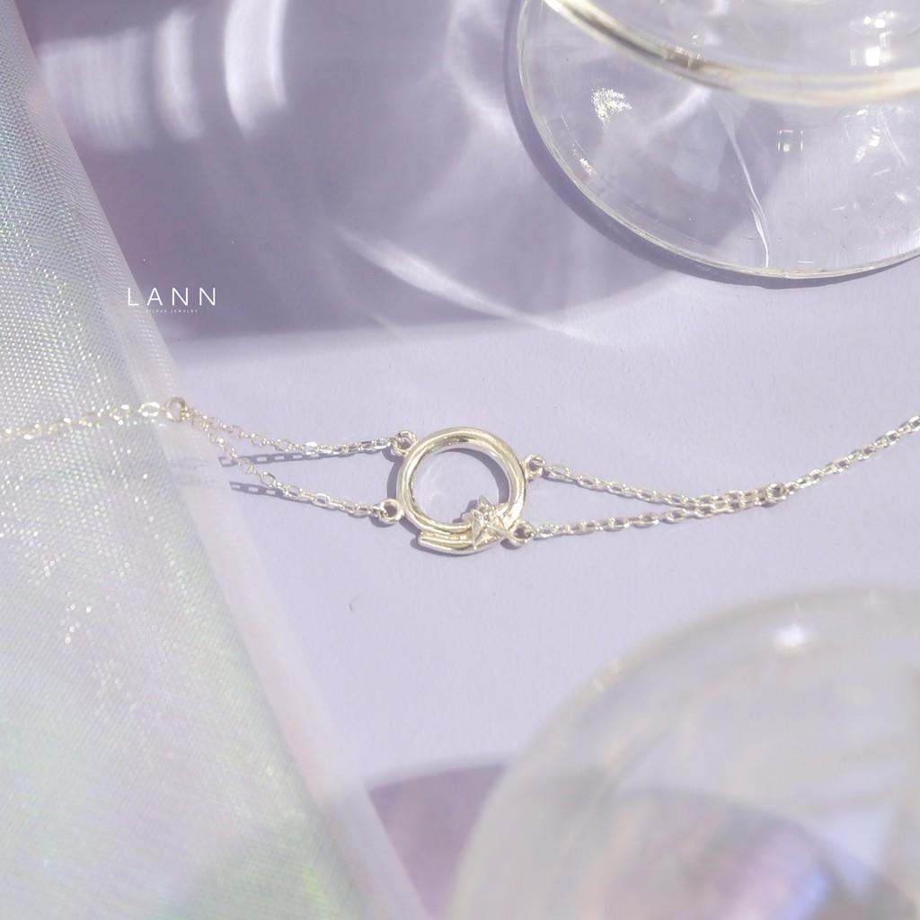 Lắc tay đường tròn sao đá hai dây xích S925 LANN