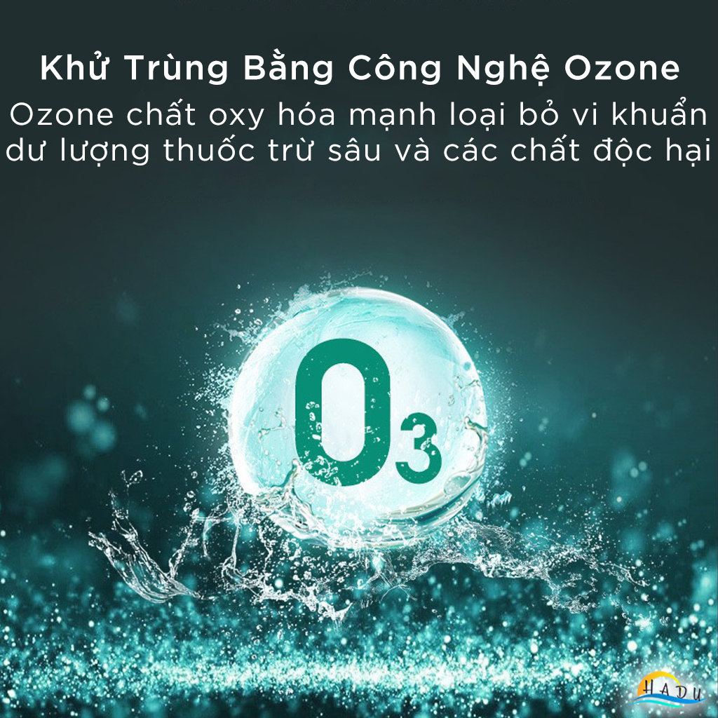 Máy Khử Khuẩn Độc Thực Phẩm Rau Củ Ozone Lọc Không Khí Ion Âm Đa Năng Cao Cấp HADU