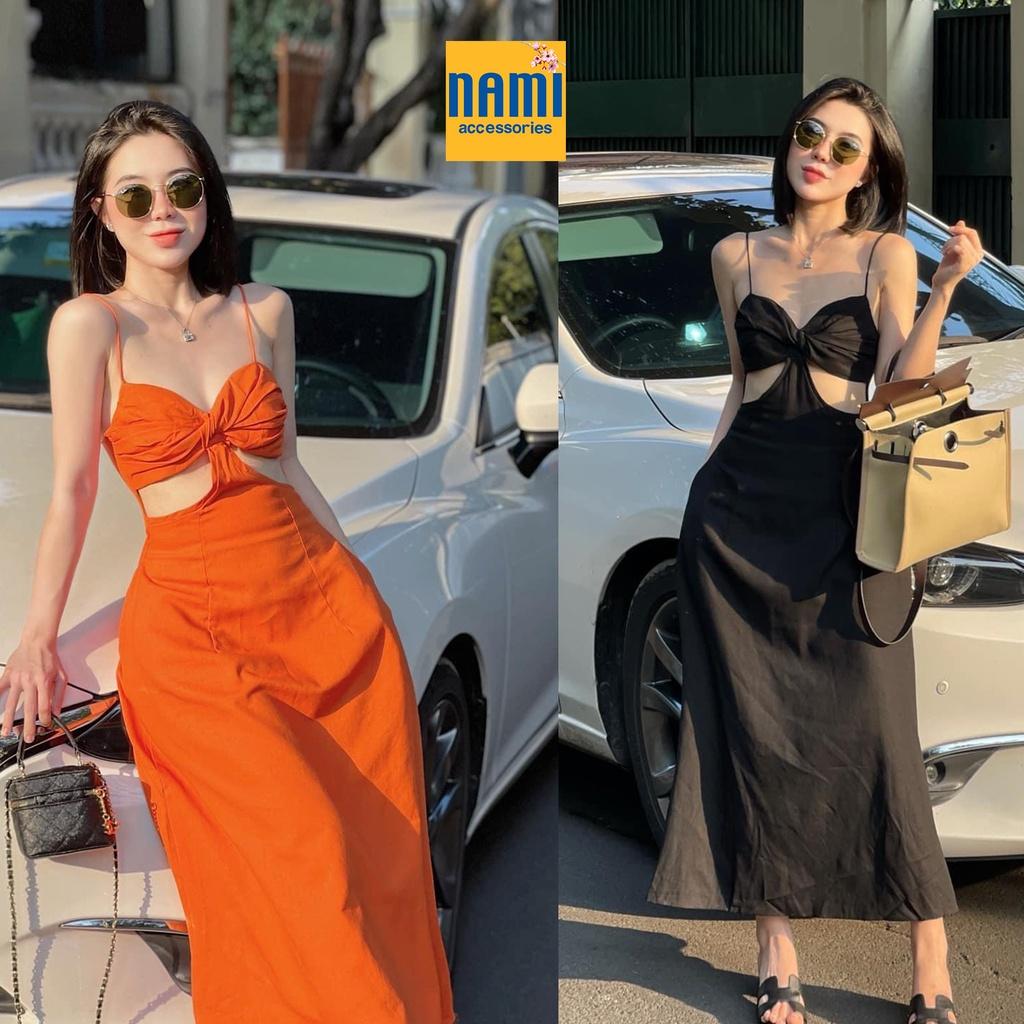 ( HÀNG CHUẨN ĐẸP ) Đầm Maxi Hai Dây Cut Eo Xoắn Ngực Gợi Cảm Tôn Dáng Thướt Tha - ATNU021