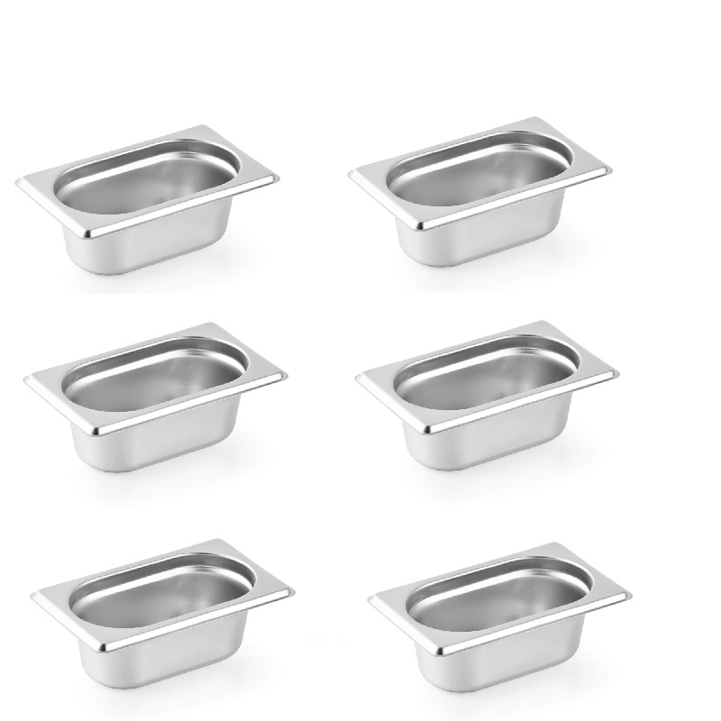 Combo 06 cái Khay đựng Topping inox 176x108mm không nắp