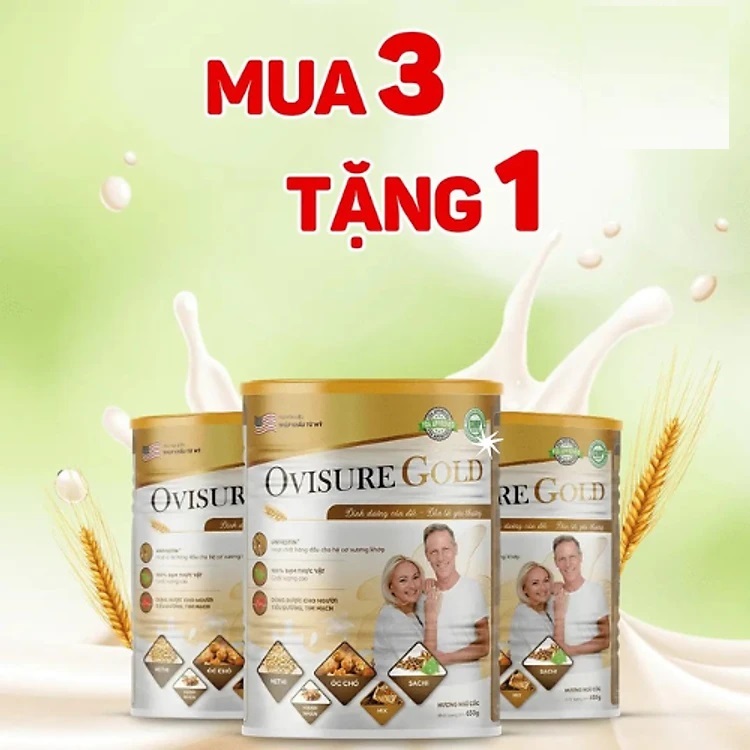 [Mua 3 Lon 650g tặng 1 Hộp Giấy 360g] Sữa hạt xương khớp Ovisure Gold