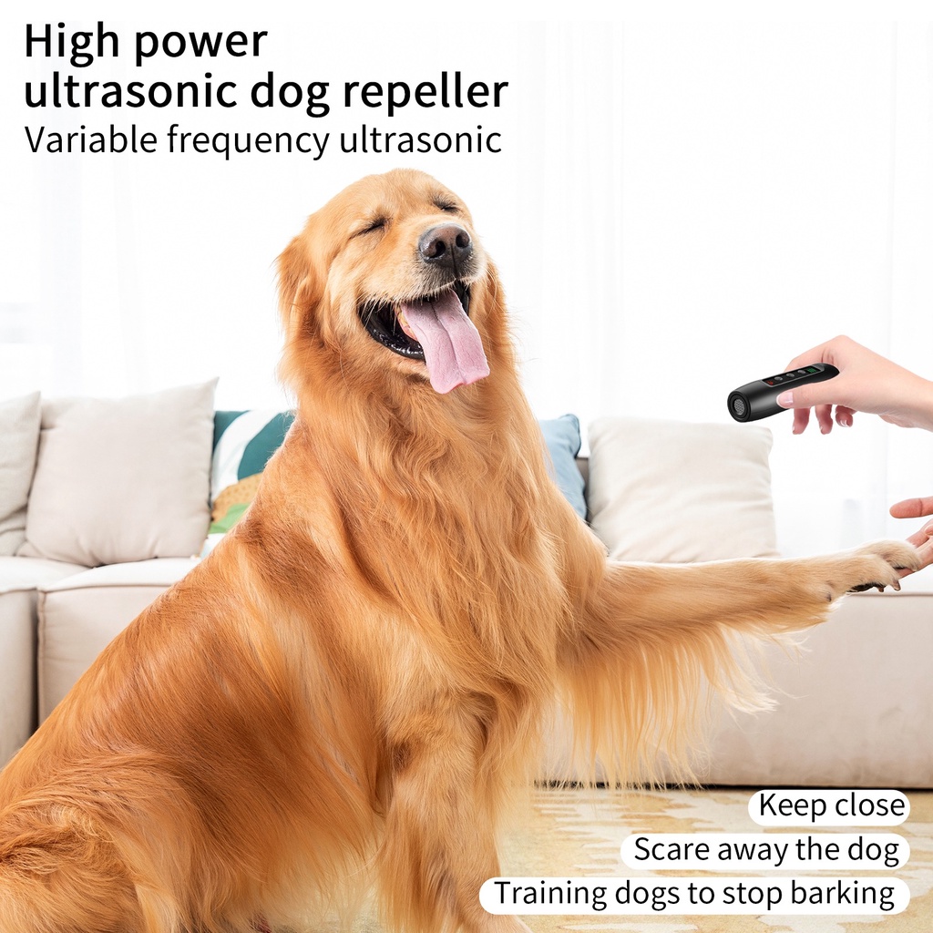 Máy đuổi chó, huấn luyện chó đèn led nhấp nháy tự vệ Anti Barking Device Dog Repeller 3 in 1 Ultrasonic