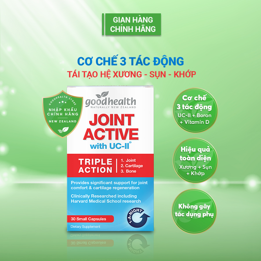 Viên Sụn Khớp Goodhealth Joint Active - Với UC2 Tái Tạo Và Duy Trì Sụn Khớp - Giúp Khớp Khỏe Dễ Dáng Vận Động – 100% Chính Hãng Từ New Zealan