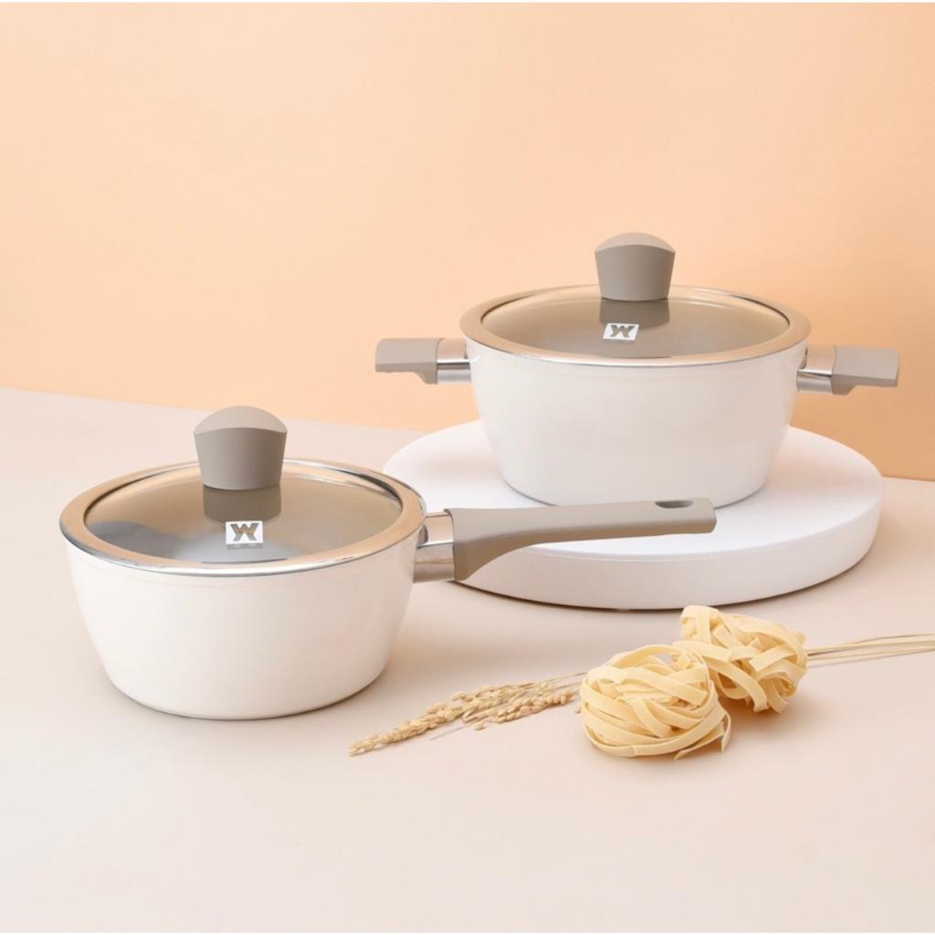 Bộ Nồi Chảo Wagensteiger, Size 18cm/20cm, 7 Lớp Phủ Chống Dính Siêu Bền, Dẫn Nhiệt Tốt, Dùng Cho Mọi Loại Bếp, Nhập Hàn