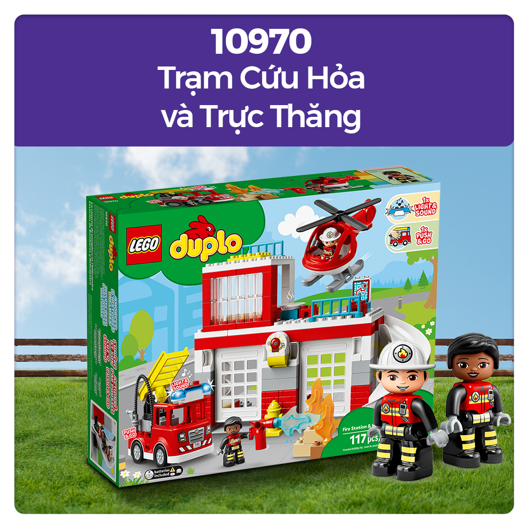 LEGO DUPLO 10970 Trạm Cứu Hỏa và Trực Thăng (117 chi tiết)