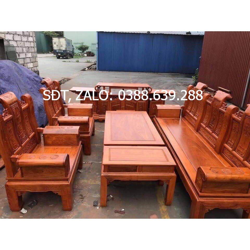 Bộ bàn ghế Âu Á Hộp Cuốn Thư gỗ hương đá