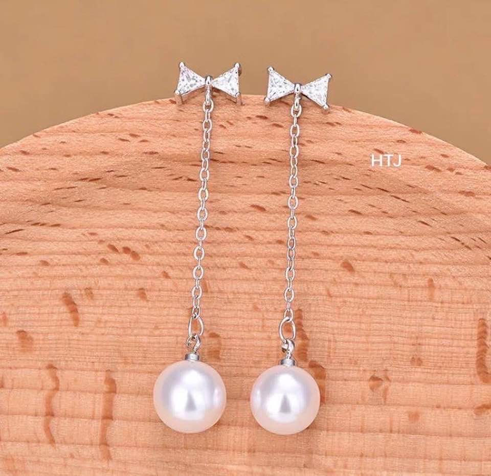Bông tai bạc tua trai chất liệu bằng bạc s925 MS055