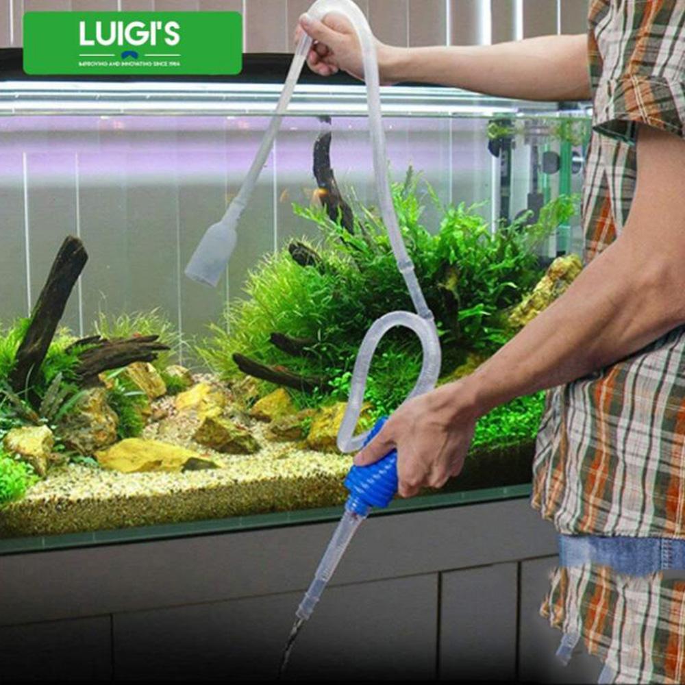 Máy hút bụi bể cá với ống hút dài 1,7m chất liệu Lastics,Có nút đậy để bảo vệ