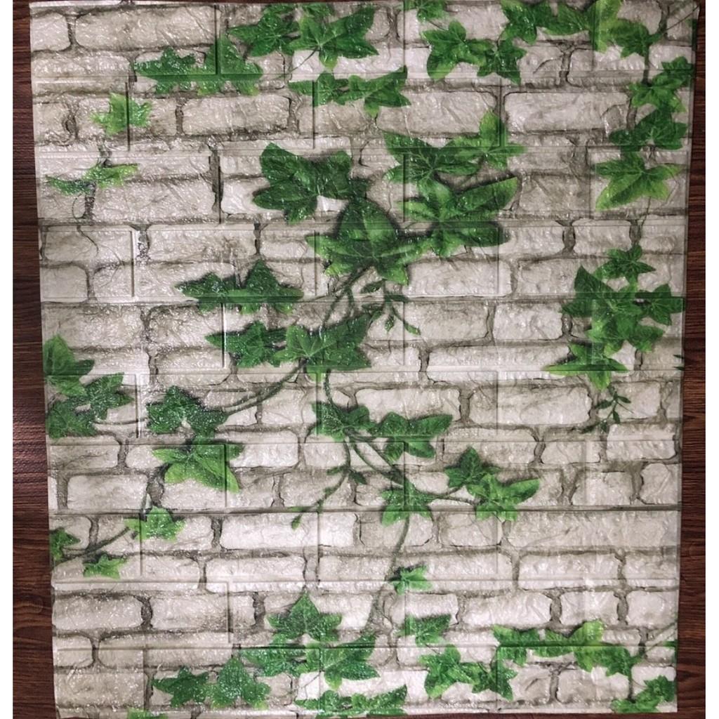 Xốp dán tường 3d in hình lá cây