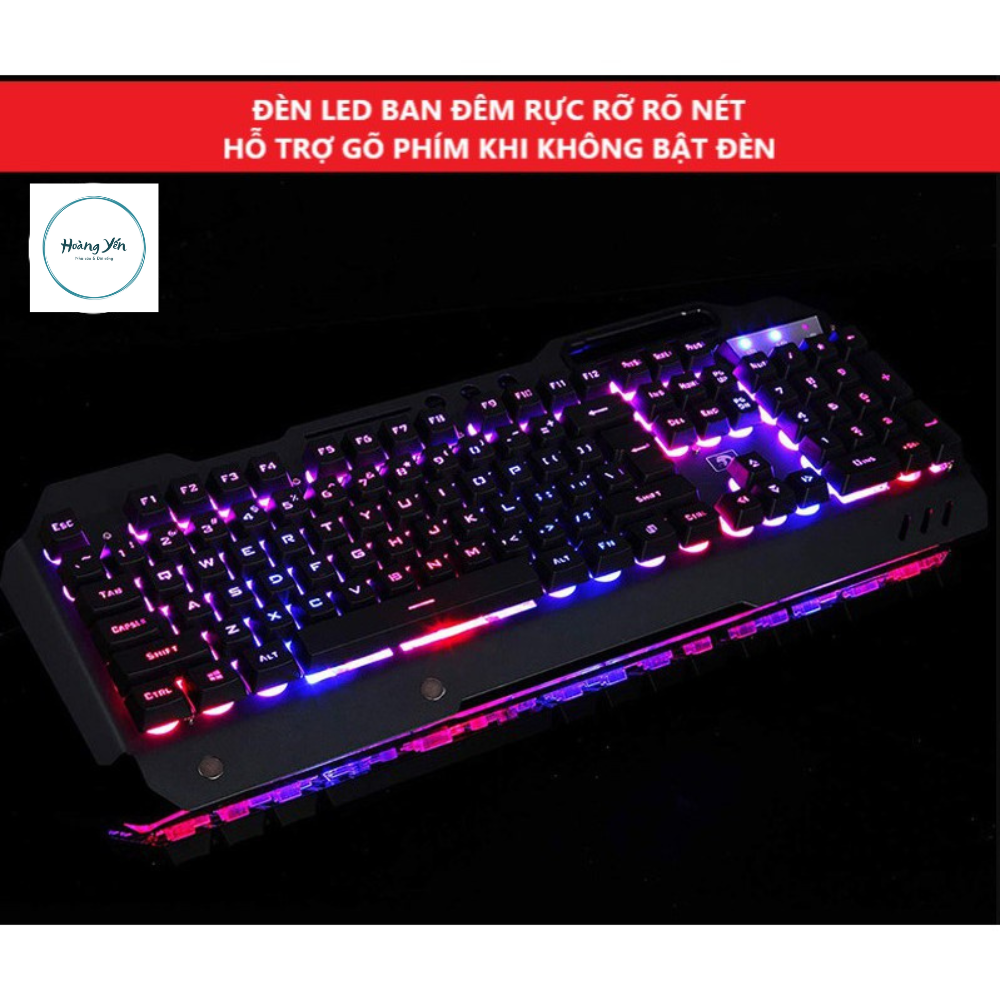 COMBO Gaming Bàn phím và chuột kèm tai nghe chụp tai headphone super bass, phím LED 10 chế độ