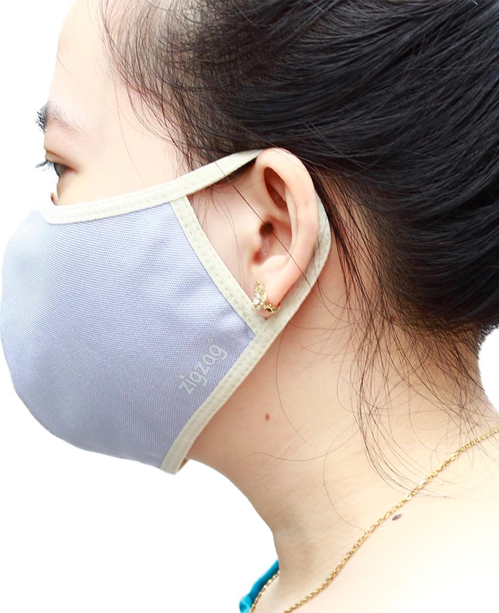 Khẩu trang chống nắng 2 lớp UPF50+ Zigzag MAS010 - Freesize - Xám
