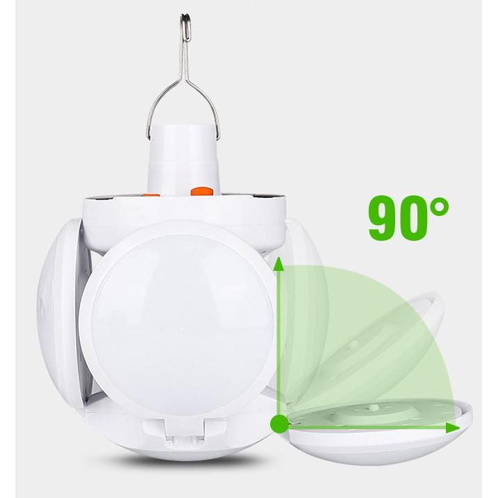 Bóng Đèn Led Tích Điện Năng Lượng Mặt Trời Hình 4 Cánh Hoa Có Thể Đóng Mở Mẫu Mới Cao Cấp