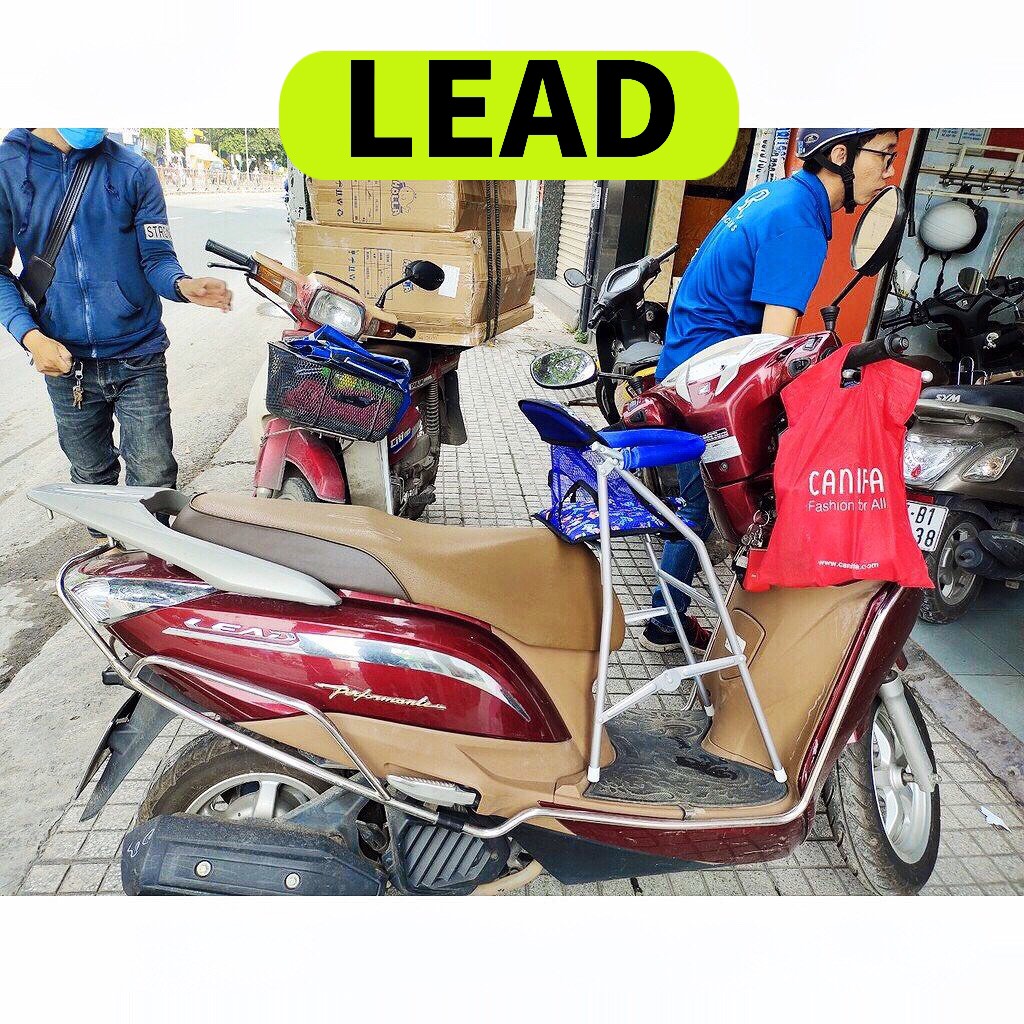 Ghế đi xe lead , scr , acruzo , shark ( hàng có sẵn ) , GHẾ GA XẾP SẮT SƠN TĨNH ĐIỆN