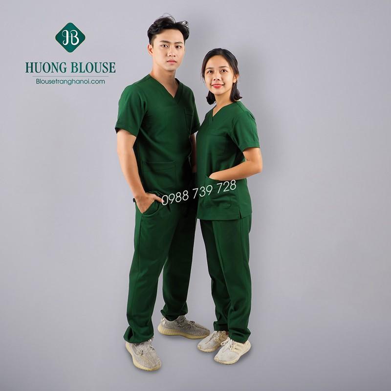 Quần áo phòng mổ, bộ scrubs cho bác sĩ - Blouse trắng Hà Nội